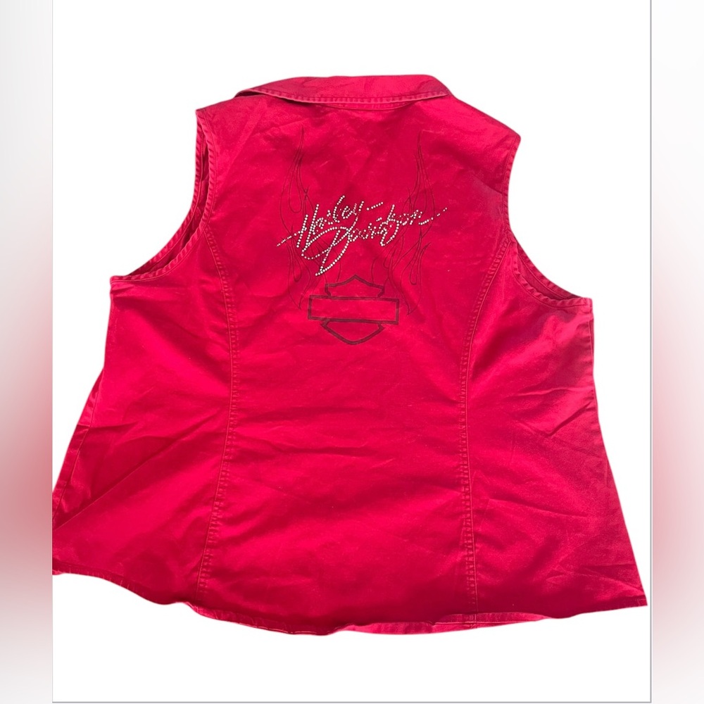❤️Harley-Davidson Zippered Vest Women's Size 2W Red Vintage❤️